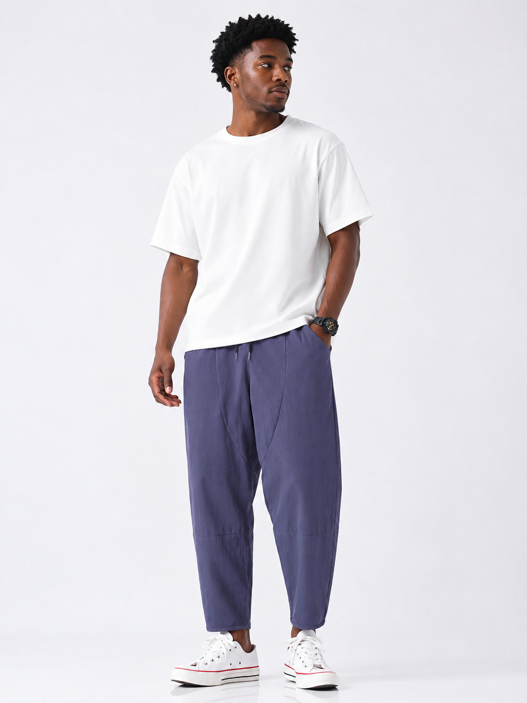 Urban Ease Cropped Cotton Pants