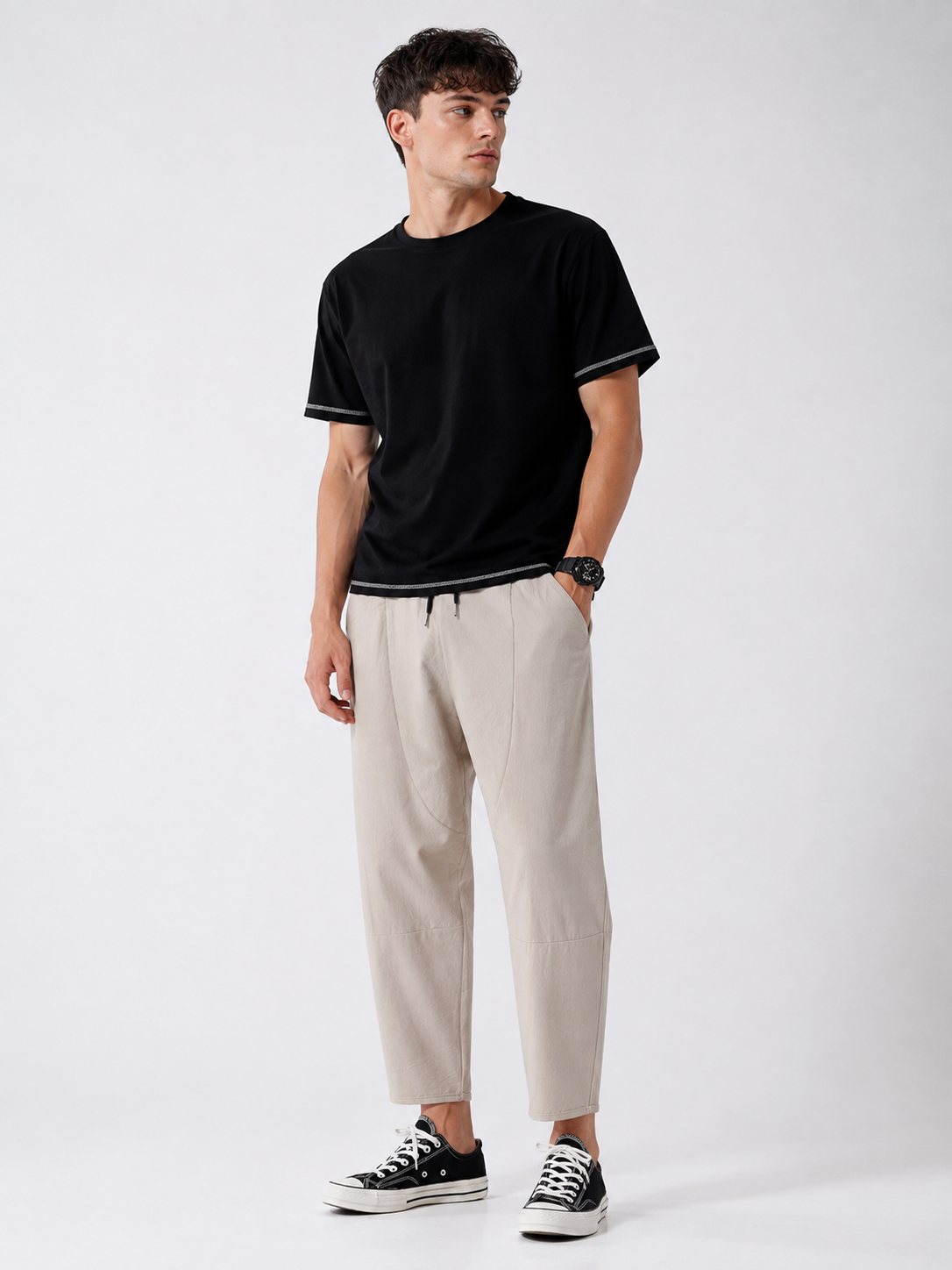 Urban Ease Cropped Cotton Pants